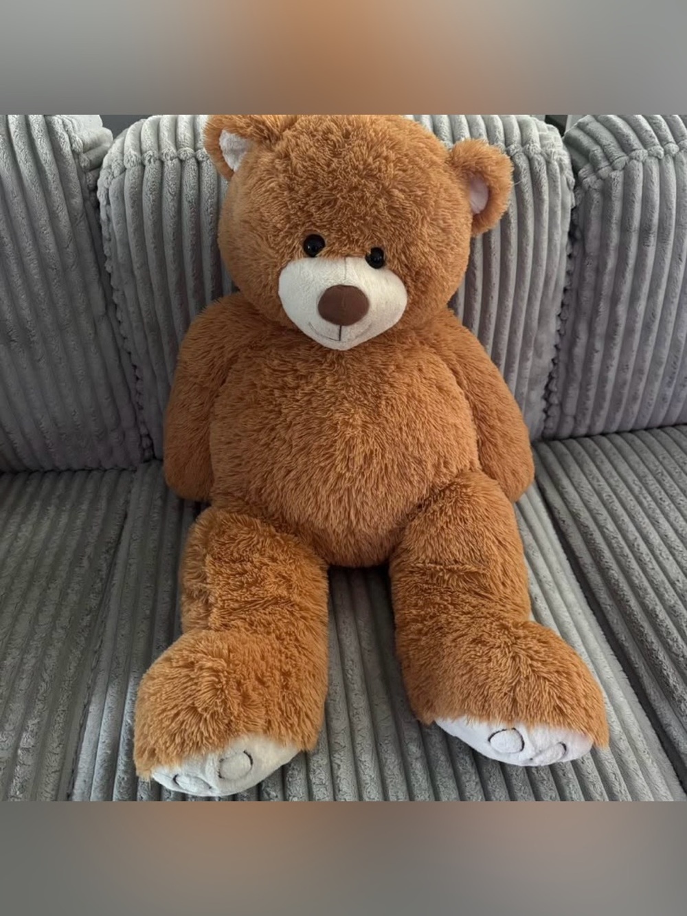 Hug Fun Large Plush Teddy Bear Brown Soft Stuffed Animal